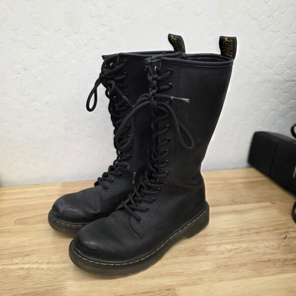 Dr Martens Boots Kids Size 1 1914 Mid Calf Tall Lace Up Zip Up Punk Rock - Picture 12 of 12